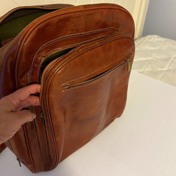 Leather laptop back pack - Picture 2 of 11
